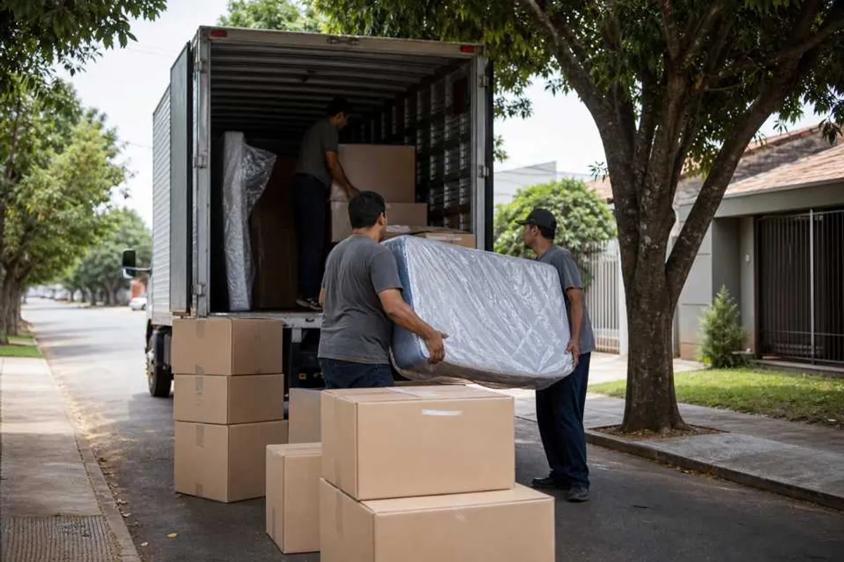 Carreto residencial com caminhão no Jardim Maracanã em Dourados